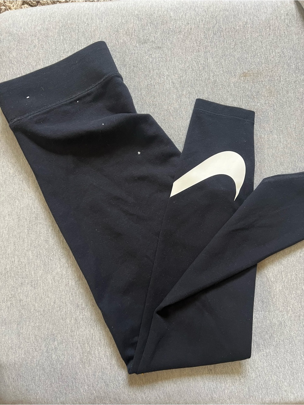 Nike' Black Leggings with White Swoosh